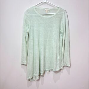 Eileen Fisher Organic Linen Mint Green Sweater sz XS Lightweight Lagenlook Beach
